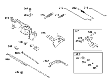 Controls Group Diagram and Parts List for 356777-0151-G1  Briggs and Stratton Engine